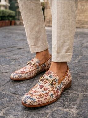 TAFT floral tapestry loafers in men’s size 46 (approx. US 13).